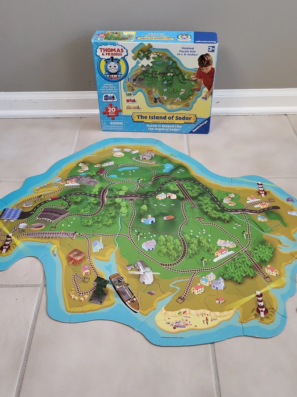 2008 Thomas & Friends Island of Sodor Ravensburger 20 Pc Floor Puzzle Rare 05363